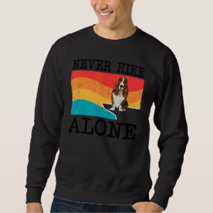 Nooit alleen wandelen Basset Hound Grafisch Wandel Trui