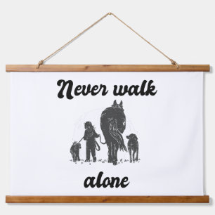 Nooit Alleen Wandelen Rustieke Dierenliefhebber Ha Hangend Wandkleed