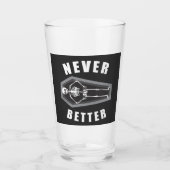 Nooit beter dood binnen skelet Halloween Glas (Voorkant)