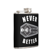 Nooit beter dood binnen skelet Halloween Heupfles (Rechts)