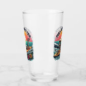 Nooit beter - Skeleton Surfing Sunset Wave Design Glas (Links)
