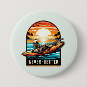 Nooit beter - Skeleton Surfing Sunset Wave Ronde Button 7,6 Cm (Voorkant)