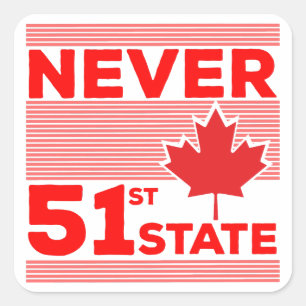 Nooit de 51ste staat vierkante sticker