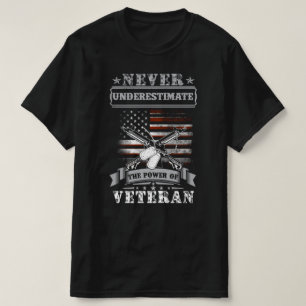 nooit de kracht van veteraan onderschatten t-shirt