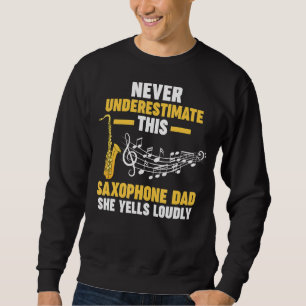 nooit de saxofone saxophone musical onderschatten trui