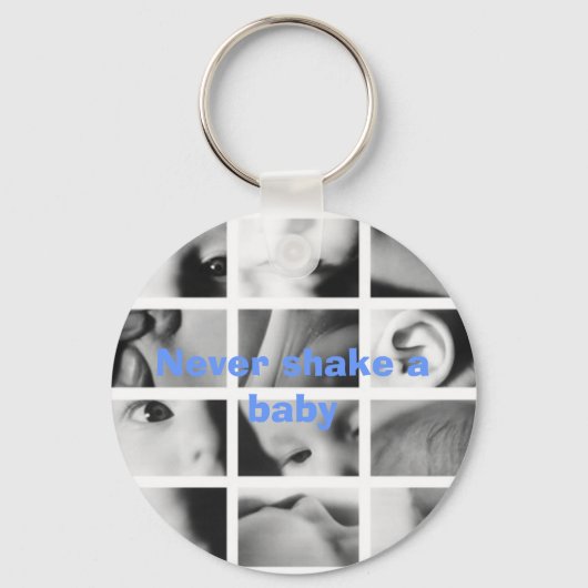 Nooit een baby schudden sleutelhanger (Voorkant)