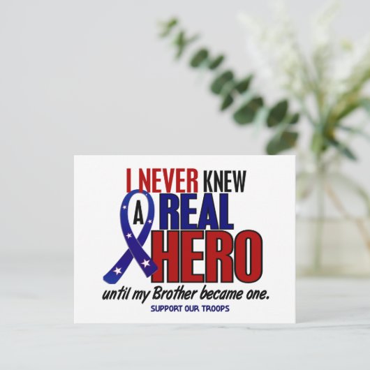 Nooit een hero 2 broeder gekend (steun onze troepe briefkaart (Staand voorkant)