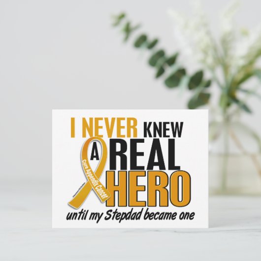 Nooit een Hero 2 Stepdad Appendix Cancer kennen Briefkaart (Staand voorkant)