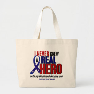 Nooit een hero 2 vriend gekend (steun onze troepen grote tote bag