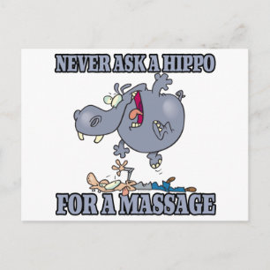 nooit een hippo vragen om een massage briefkaart