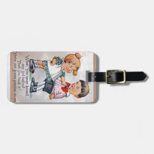 Nooit een meisje gekust? bagagelabel