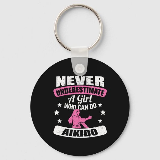 Nooit een meisje onderschatten dat Aikido kan doen Sleutelhanger (Voorkant)