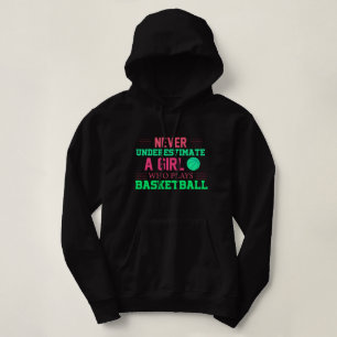 Nooit een meisje onderschatten dat Basketball spee Hoodie