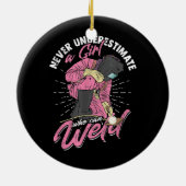 Nooit een meisje onderschatten dat een lassen kan  keramisch ornament (Achterkant)