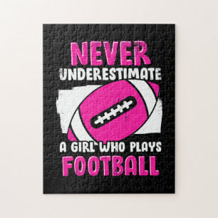 Nooit een meisje onderschatten dat Football speelt Legpuzzel