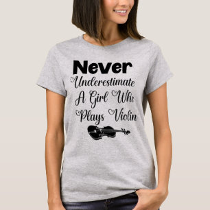 Nooit een meisje onderschatten dat geweld speelt t-shirt