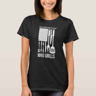 nooit een oud man onderschatten dat grillen t-shirt