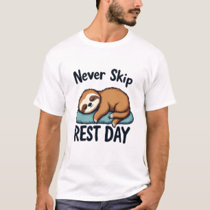 Nooit een rustdag overslaan Funny Sloth Lazy  T-shirt
