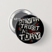 Nooit een verhaal vertrouwen ronde button 5,7 cm (Voorkant /achterkant)