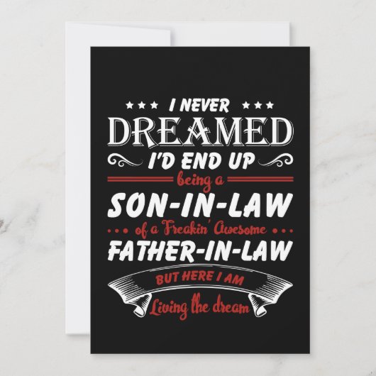 Nooit eindigen als schoonzoon en vader bedankkaart (Voorkant)