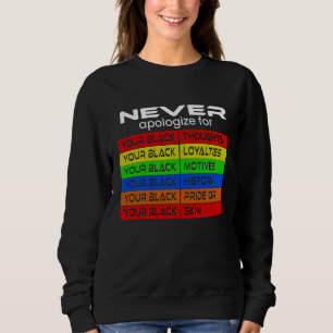 Nooit Excuses Black History Month BLM Melanine Pr Trui