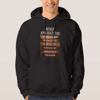 Nooit Excuses Melanated Black History Month BHM  Hoodie