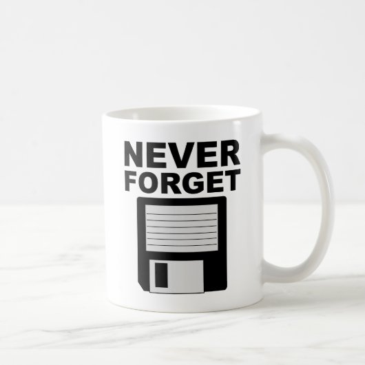 Nooit Floppy Disk Vergeten Grappige Mok (Rechts)