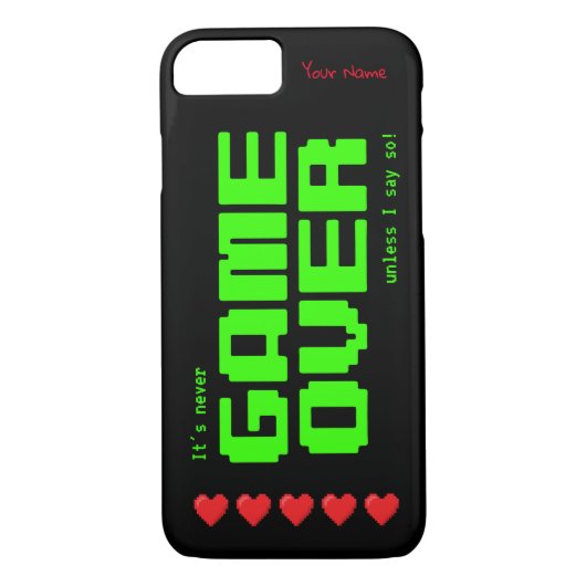 'Nooit GAME OVER' retro 80s computer geek's Case-Mate iPhone Case (Achterkant)