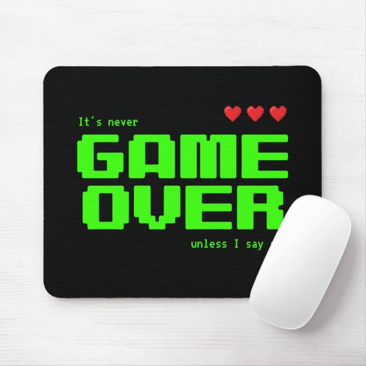 'Nooit GAME OVER' retro 80s computer geek's Muismat (Met muis)