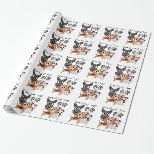 Nooit genoeg honden cadeaupapier (Uitgerold)