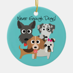 Nooit genoeg honden keramisch ornament