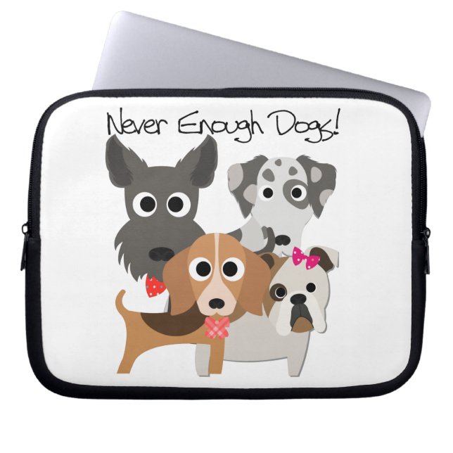 Nooit genoeg honden laptop sleeve (Voorkant)