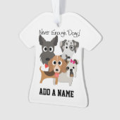 Nooit genoeg honden ornament (voorkant)