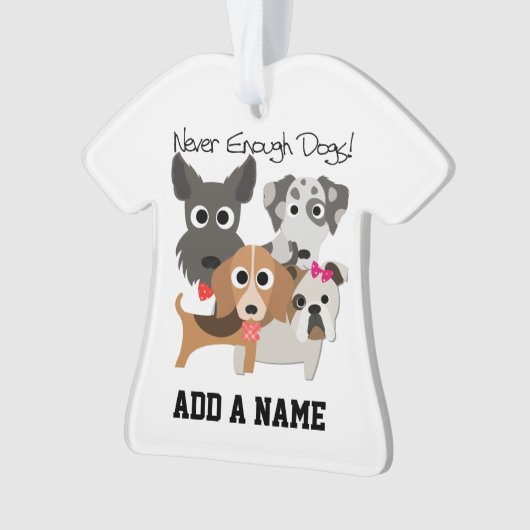 Nooit genoeg honden ornament (voorkant)
