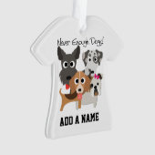 Nooit genoeg honden ornament (voorkant)