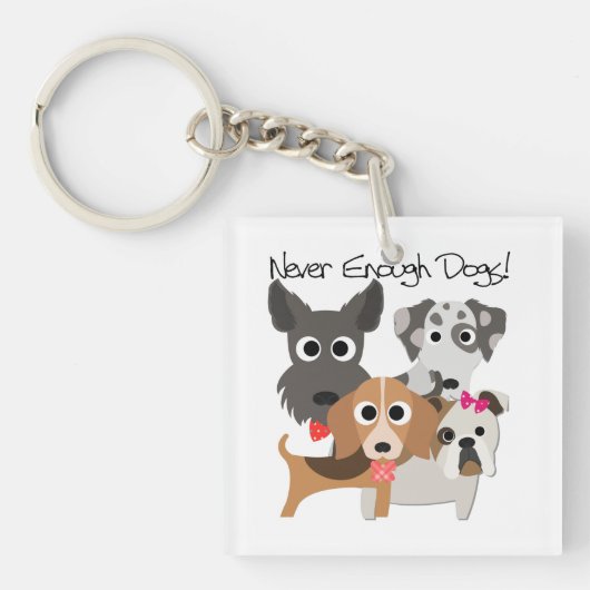 Nooit genoeg honden sleutelhanger (Voorkant)