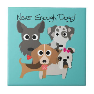 Nooit genoeg honden tegeltje