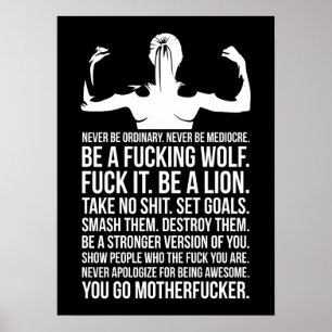 Nooit gewoon zijn - de fitness van vrouwen Motivat Poster