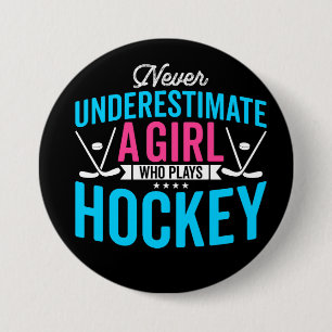 Nooit Girl Hockey onderschatten Ronde Button 7,6 Cm
