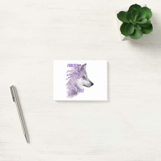 Nooit gratis Violet Wolf Post-it Notes (Kantoor)