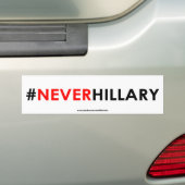 Nooit hillary Bumpersticker #NEVERHILLARY (White) (Op auto)