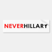 Nooit Hillary Bumpersticker (wit) (Voorkant)