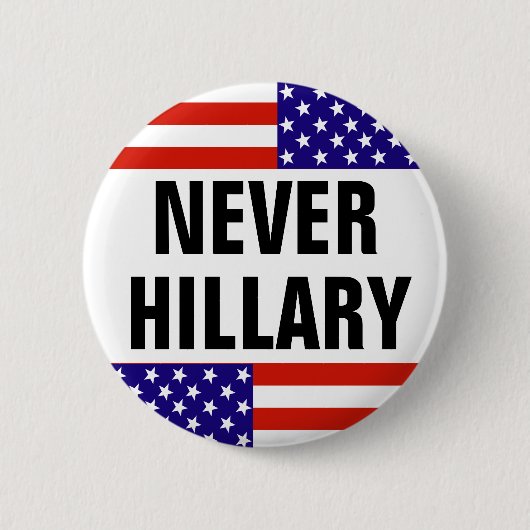 NOOIT HILLARY voor President 2016 Ronde Button 5,7 Cm (Voorkant)