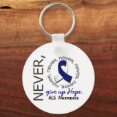 Nooit hoop geven sleutelhanger (Voorkant)