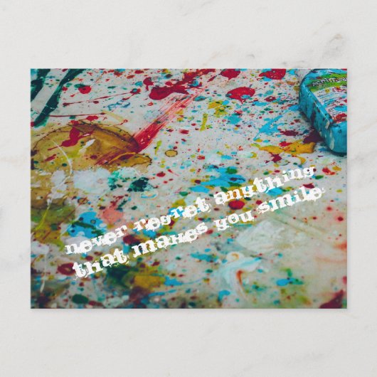 Nooit iets betreuren briefkaart (Voorkant)