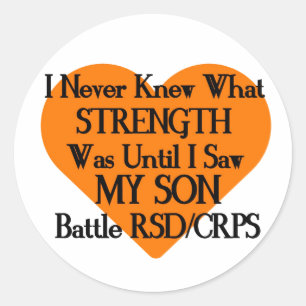 Nooit Kende Sterkte/Hart/Zoon...RSD/CRPS Ronde Sticker