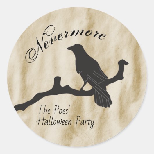 Nooit meer De Raven Halloween Ronde Sticker (Voorkant)