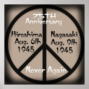 Nooit meer-Hiroshima/Nagasaki-Jubileum Poster