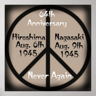 Nooit meer-Hiroshima/Nagasaki-Jubileum Poster
