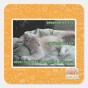 Nooit meer in een kooi leven vierkante sticker